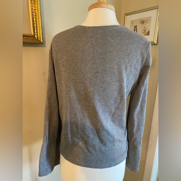 grey & gray | size small | adorable gray sweatshirt with ties on arm/wrist area - Picture 6 of 7